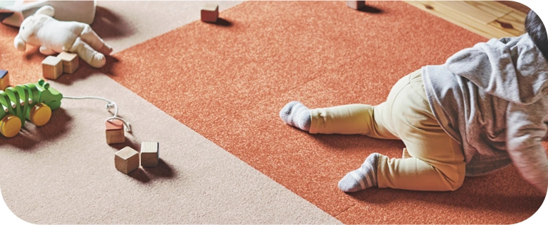 Living Room with Tile Carpet